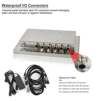 PC industriel tout-en-un à écran tactile sans ventilateur de 12 pouces en acier inoxydable IP66 étanche J1900, compatible avec Win10 Linux