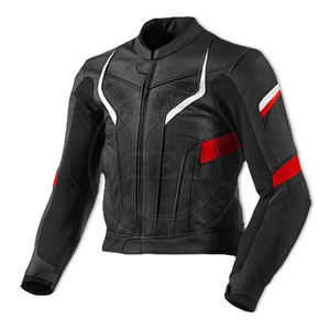 Manteaux de motards avec logo personnalisé OEM en cuir véritable pour hommes - Product Image 5