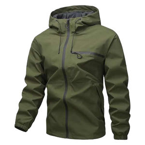 Veste coupe-vent imperméable et respirante pour homme, légère, softshell, col montant, fermeture éclair sur le devant, réfléchissante, style urbain - Product Image 1