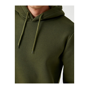 Men's Casual Pullover Jacquard Hoodie Solid Color Men's Plaid <b>Quilted</b> Cotton <b>Sweatshirt</b> With Hooded - Product Image 3