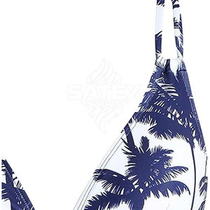 Ensemble de maillot de bain 2 pièces pour femme, haut et short, écologique, séchage rapide, Spandex/Polyester, extensible et confortable, logo sur le devant - Product Image 3