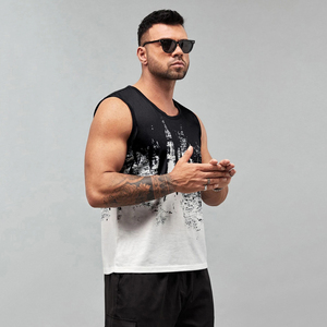 เสื้อกล้ามแฟชั่นสำหรับผู้ชายเสื้อออกกำลังกายพิมพ์ลาย - Product Image 5