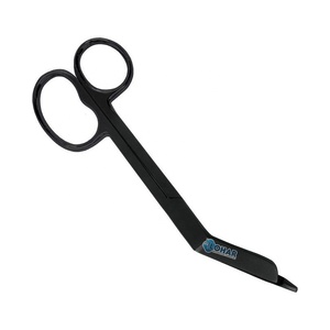 Ciseaux à pansement à grand anneau Revêtement noir mat Ciseaux à pansement à motif d'allaitement Ciseaux à pansement - Product Image 1
