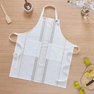 Factory Provide Durable Kitchen Cooking Custom Print Embroidery Small OEM MOQ 100% Organic Cotton GOTS Certificate Men Apron Set - Product Image 2