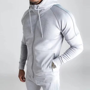 ชุดวอร์มผ้าฝ้ายไซส์ใหญ่พิเศษสำหรับฤดูหนาว แบบมีซิปและกางเกงจ็อกเกอร์ผ้าฟลีซ เหมาะสำหรับการฝึกซ้อมกีฬา - Product Image 4