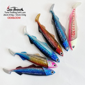 All'ingrosso Set di <span class=keywords><strong>esche</strong></span> pelagiche da 26cm 33cm testa di piombo <span class=keywords><strong>con</strong></span> una coda di Silicone grandi <span class=keywords><strong>esche</strong></span> da <span class=keywords><strong>pesca</strong></span> al tonno - Product Image 2