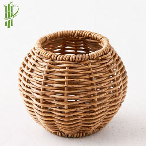 Pot de fleurs décoratif en fibre végétale de haute qualité, sculpté à la main, pour jardin, maison, intérieur, fabriqué par VgreenArt du Vietnam - Product Image 1