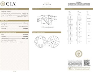 เพชรโซลิแทร์สีขาวทรงหลวมมาตรฐาน Gia ของแท้1.70กะรัตขนาด L สำหรับเครื่องประดับ - Product Image 2