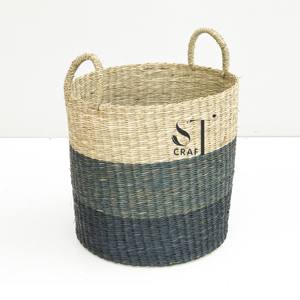 Panier en jonc de mer fabriqué au Vietnam de haute qualité avec poignées panier de rangement en gros pour la lessive ou la décoration de la maison - Product Image 1