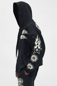 Sudadera con Capucha Gruesa con Hombros Caídos, Bordado 3D Personalizado, 500 GSM, Unisex, Superventas, Sudadera Extra Grande con Cierre Completo - Product Image 4