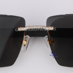 Lunettes de soleil en diamant Moissanite pour hommes et femmes, sans monture, dégradées, tendance, de haute qualité, vente en gros - Product Image 5