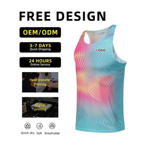 เสื้อกล้ามวิ่งมาราธอนสำหรับผู้ชายแห้งเร็วไร้รอยต่อพิมพ์ลายแบบกำหนดเองระบายอากาศได้ดีเสื้อกล้ามวิ่งพร้อมกระดุมตกแต่ง - Product Image 3