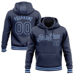 Custom Stitched <b>Navy</b> Light Blue Sports Pullover Sweatshirt Hoodie - Product Image 1