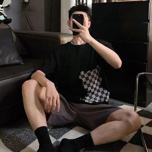 ฤดูร้อนSlimกีฬาคอกลมMan Elasticเอวหลวมเสื้อกันหนาวหล่อสีทึบแขนสั้นสบายๆ 2024 ชุดผู้ชาย - Product Image 5