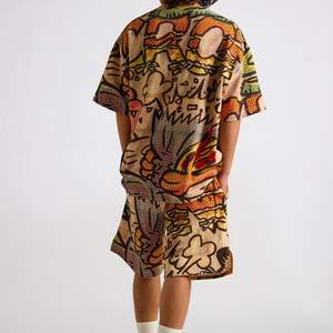 Venta caliente hombres sublimación impresa camisetas con pantalones cortos conjunto sublimación personalizada al por mayor 100% algodón verano hombres Twin Set - Product Image 2