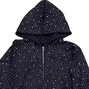Top Quality Pakistan Made <b>Rhinestone</b> <b>Hoodies</b> High Quality Custom Logo <b>Rhinestone</b> <b>Hoodies</b> For Online Sale - Product Image 4