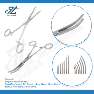 Fórceps de hemostato Rochester Pean, juego de instrumentos quirúrgicos dentales curvos rectos de acero inoxidable de 30,0 cm de Pakistán - Product Image 3