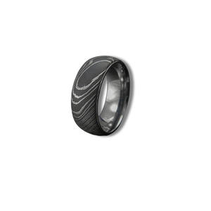 Anillo de Acero de Damasco para Hombre con Peso Equilibrado y Estilo Clásico Forjado, Anillo Artesanal de Acero de Damasco para Hombre - Product Image 1