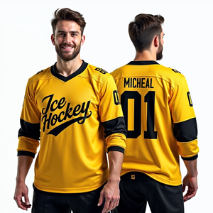 Obtenez des maillots de hockey sur glace personnalisés, sublimés, cousus sur le dessus en sergé, vente en gros de maillots de sport, vêtements de hockey de haute qualité - Product Image 5