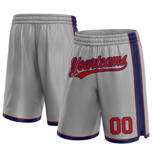 Industrie Direct Engro Sportswear Pantalones cortos de baloncesto Custom Grey Red-Navy Pantalones cortos de baloncesto auténticos - Product Image 1