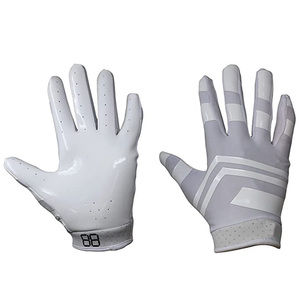 Guantes de receptor de fútbol americano con logotipo impreso personalizado Guantes de pantalla táctil de material de látex de Palma de cuero de mejor diseño - Product Image 4