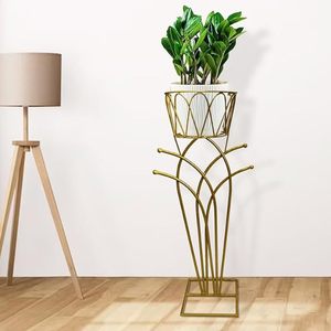 Maceta de alambre de oro de metal con soporte para la decoración del restaurante de la boda del hogar al mejor precio de la India - Product Image 2