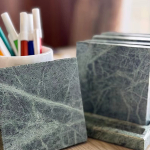 Handmade <b>Green</b> Marble <b>Coasters</b> Elegant Drink <b>Coasters</b> Table Protection - Product Image 1