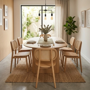 Fauteuil de salon moderne en rotin naturel, structure en teck massif, dossier tressé, chaise d'appoint, meuble de maison - Product Image 3