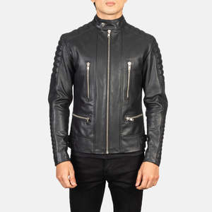 Damian Genuine Cowhide Leather <b>Biker</b> <b>Jacket</b> Reversible with Zippered Closure XS to 6XL Sizes Available - Product Image 4