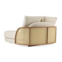 Chaise longue GETZ haut de gamme contemporaine capitonnée en bois massif, fauteuil de designer confortable, lit de repos de luxe pour villa de style farmhouse