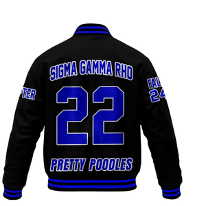Sigma Gamma Rho 1922 Caniche Inspirado Letterman Chaqueta Royal Blue SGRho Greek Varsity Heritage Apparel - Product Image 3