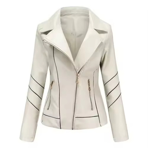 Chaqueta de cuero genuino para mujer con artesanía refinada que ofrece tacto suave y calidad duradera que funciona en todos los diseños - Product Image 3