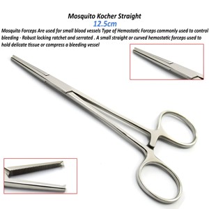 High Quality Manual <b>Basis</b> <b>Surgical</b> <b>Instruments</b> Set for Maxillofacial Surgery Including Mosquito Kocher Forceps Straight Locking - Product Image 5