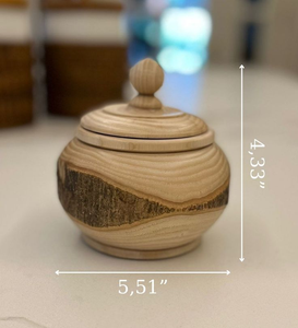 Deluxe Quality Round Shape Teak Wooden Salt and Sugar Bowl for Weddings and Events Kitchenware Accessories - Product Image 1