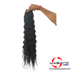 Temple indien 100% faisceaux ondulés non transformés cuticule vierge brute alignée vague profonde couleur naturelle femmes noires Extensions de cheveux humains - Product Image 3