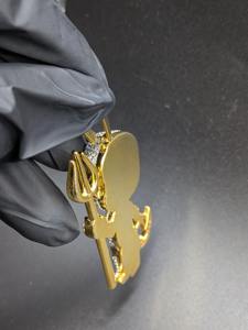 จี้เพชรโมอิสซาไนต์ทรง VVS ดีไซน์เท่ห์แบบฮิปฮอป ชุบทองบนเงินแท้ 925 ลายปีศาจ ประดับเพชรระยิบระยับ แฟชั่นสำหรับผู้ชาย - Product Image 4