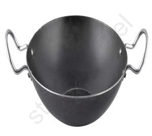 Design élégant classique grande capacité fer profond Kadai métal de haute qualité avec couleur noire - Product Image 1