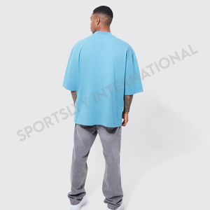 Camisetas de lavado ácido para hombre hechas a medida High Street Wear Logo de manga corta de gran tamaño Pantalla de seda Sólido Diferentes colores Tallas grandes - Product Image 3