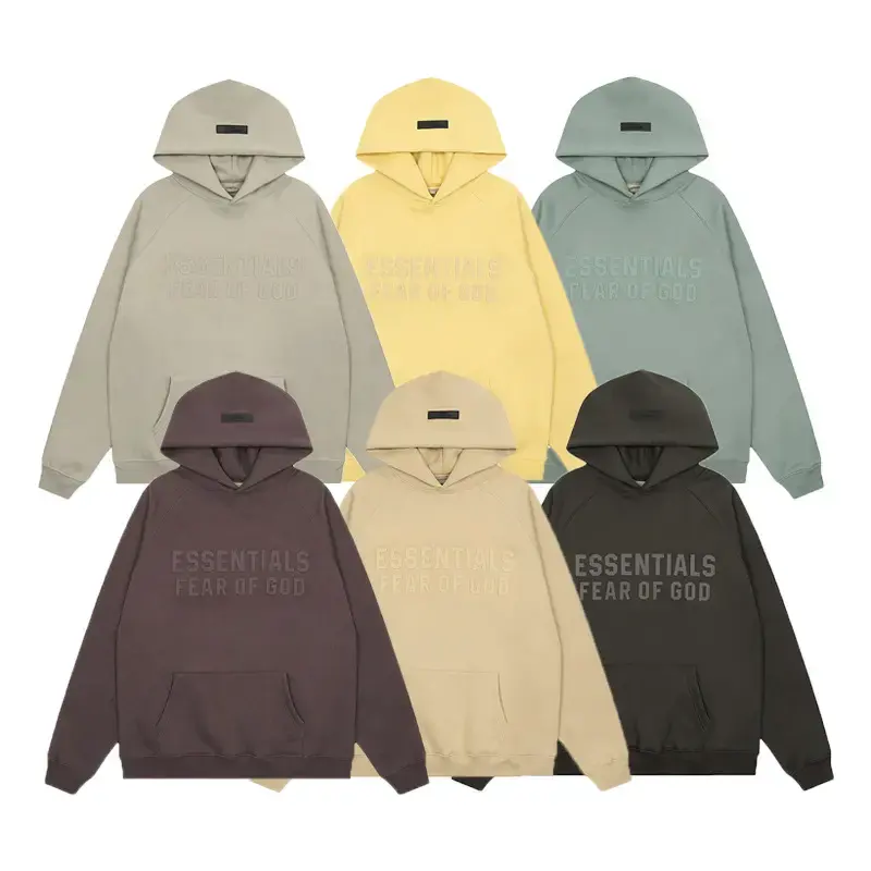 2024 nuevas marcas de lujo Essentials Sudadera con capucha y pantalones Fear Silicone Alphabet Print Of God Hoodie