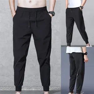 2024 nuevos pantalones con cordón de secado rápido para hombre, pantalones deportivos de verano para correr, pantalones de chándal Cargo, ropa de calle de pana, servicio medio OEM disponible - Product Image 6