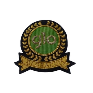 Insignes Wok brodés à la main Emblèmes en polyester patchs avec fil métallique tissé techniques pour étiquettes de vêtements personnalisées - Product Image 1