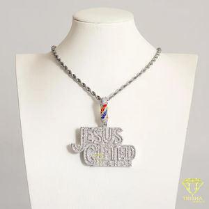 จากพระเจ้าทรงของขวัญสร้อยคอเสาสำหรับร้านตัดผม, จี้เพชรรูปพระเยซูขนาดเล็กเครื่องประดับฮิปฮอปของขวัญคริสต์มาส - Product Image 6