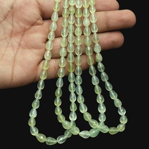 Cuentas de piedras preciosas sueltas Briolette con forma de lágrima facetada de Prehnita natural, cuentas de Prehnita de piedra verde de 8-10mm para fabricación de joyas a granel - Product Image 2