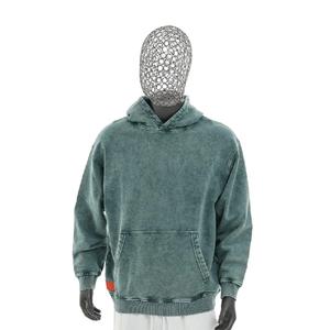 Sudadera con capucha lavada con ácido de peso pesado de calidad al por mayor, sudaderas personalizadas para hombre, Jersey 100% de algodón, sudadera holgada con capucha desteñida al sol 2025 - Product Image 3