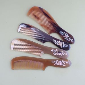 หวีทรงเขาควายมีสีหวีฮอร์นแบบธรรมชาติกันไฟฟ้าสถิตสำหรับเป็นของขวัญวันหยุดโดยงานฝีมือจันทร์เสี้ยว - Product Image 3