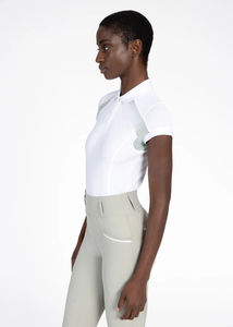 Chemise d'équitation athlétique pour femmes, légère, à manches courtes, respirante, en tissu extensible, couche de base équestre, service OEM - Product Image 2
