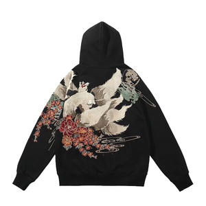 2024 saison d'hiver à la mode coréen Streetwear entièrement brodé sweats à capuche lourds hommes Full Zip surdimensionné sweats à capuche en bas quantité minimale de commande - Product Image 1