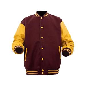 Men's <b>Purple</b> Tan <b>Varsity</b> <b>Jacket</b> Preppy Style Button Front Regular Fit Solid Color Polyester Cotton Outerwear Autumn Wear - Product Image 4