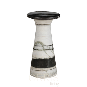 Table d'appoint en marbre naturel, piédestal moderne fait à la main, tabouret d'appoint, mobilier de luxe pour le salon et la décoration de la chambre à coucher - Product Image 4