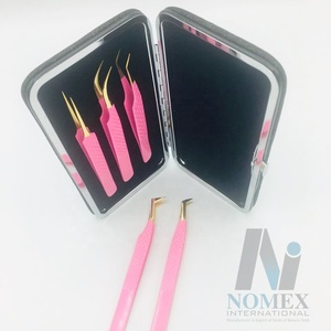 แหนบต่อขนตาทำจากสเตนเลสเนื้อสัมผัสทนทานสีชมพูทองปรับแต่งได้ตามต้องการ - Product Image 5